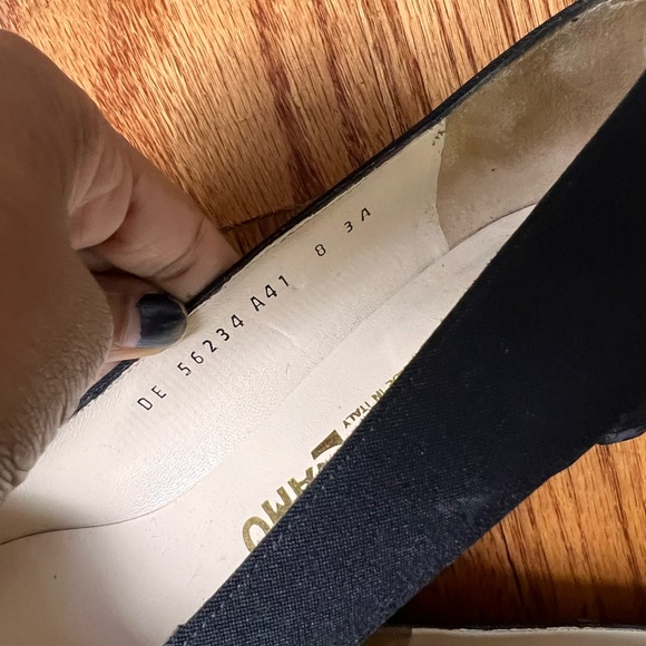 Salvatore Ferragamo Black Leather Cap Toe Heels - Picture 7 of 10